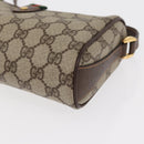 GUCCI GG Supreme Web Sherry Line Bag PVC Beige Gold 89 02 018 Auth 153310-10