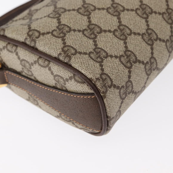 GUCCI GG Supreme Web Sherry Line Bag PVC Beige Gold 89 02 018 Auth 153310