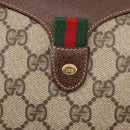 GUCCI GG Supreme Web Sherry Line Bag PVC Beige Gold 89 02 018 Auth 153310-13