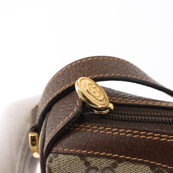 GUCCI GG Supreme Web Sherry Line Bag PVC Beige Gold 89 02 018 Auth 153310