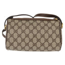 GUCCI GG Supreme Web Sherry Line Bag PVC Beige Gold 89 02 018 Auth 153310-3