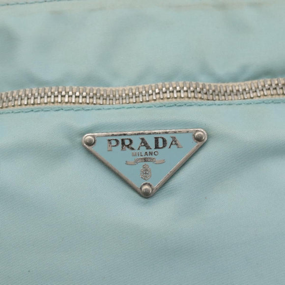 PRADA Shoulder Bag Nylon Light Blue Silver Auth 153313