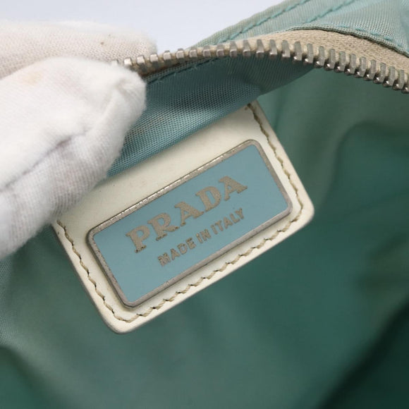 PRADA Shoulder Bag Nylon Light Blue Silver Auth 153313