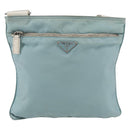 PRADA Shoulder Bag Nylon Light Blue Silver Auth 153313-13