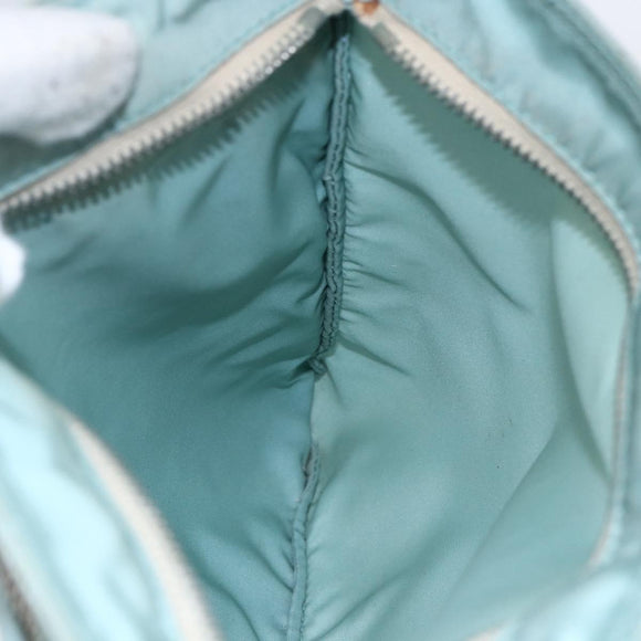 PRADA Shoulder Bag Nylon Light Blue Silver Auth 153313