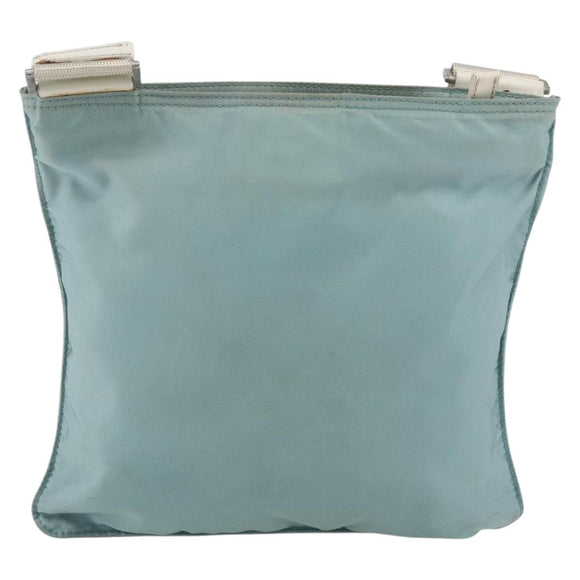 PRADA Shoulder Bag Nylon Light Blue Silver Auth 153313