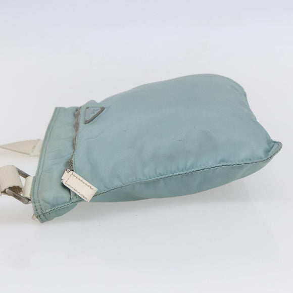 PRADA Shoulder Bag Nylon Light Blue Silver Auth 153313