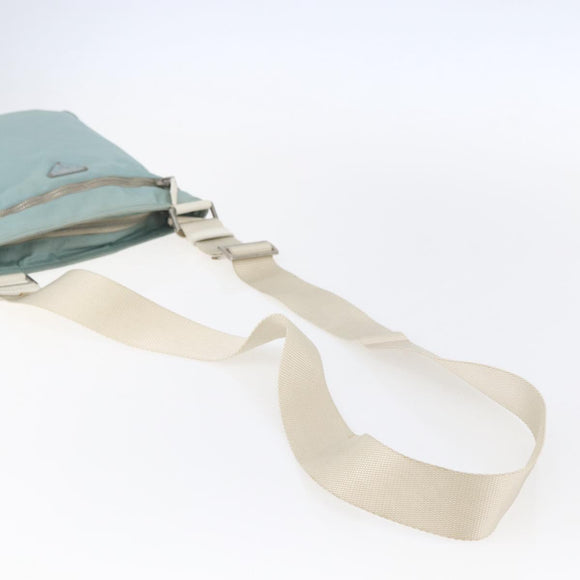 PRADA Shoulder Bag Nylon Light Blue Silver Auth 153313