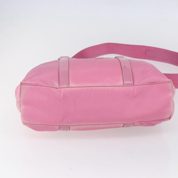 PRADA Hand Bag Nylon 2way Pink Silver Auth 153314