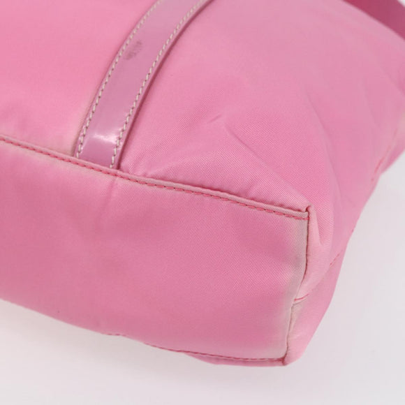 PRADA Hand Bag Nylon 2way Pink Silver Auth 153314