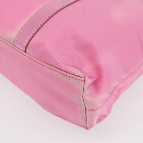 PRADA Hand Bag Nylon 2way Pink Silver Auth 153314