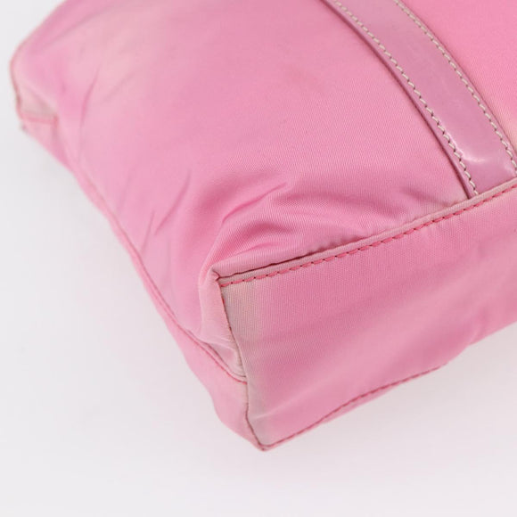 PRADA Hand Bag Nylon 2way Pink Silver Auth 153314