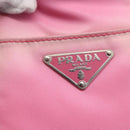 PRADA Hand Bag Nylon 2way Pink Silver Auth 153314-18