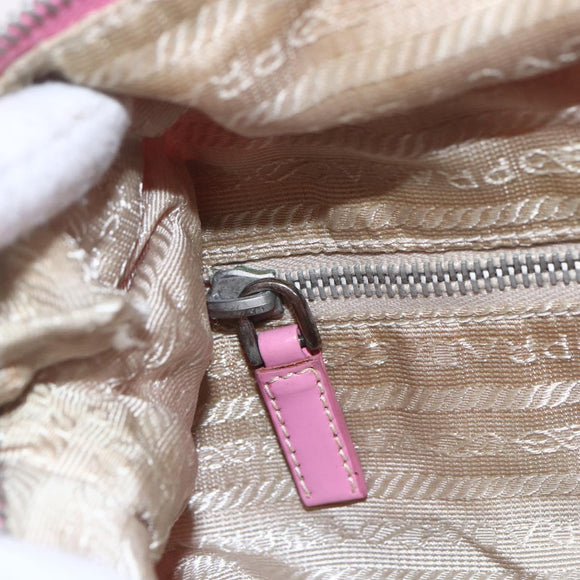 PRADA Hand Bag Nylon 2way Pink Silver Auth 153314