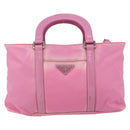PRADA Hand Bag Nylon 2way Pink Silver Auth 153314-13