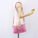 PRADA Hand Bag Nylon 2way Pink Silver Auth 153314-25