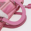 PRADA Hand Bag Nylon 2way Pink Silver Auth 153314-7