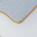 FENDI Zucchino Canvas Shoulder Bag Light Blue Silver Auth 153315-11