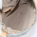 FENDI Zucchino Canvas Shoulder Bag Light Blue Silver Auth 153315-17