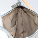 FENDI Zucchino Canvas Shoulder Bag Light Blue Silver Auth 153315-18