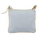 FENDI Zucchino Canvas Shoulder Bag Light Blue Silver Auth 153315-2