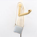FENDI Zucchino Canvas Shoulder Bag Light Blue Silver Auth 153315-22