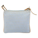 FENDI Zucchino Canvas Shoulder Bag Light Blue Silver Auth 153315-3