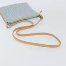 FENDI Zucchino Canvas Shoulder Bag Light Blue Silver Auth 153315-7