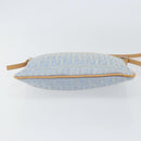 FENDI Zucchino Canvas Shoulder Bag Light Blue Silver Auth 153315-9
