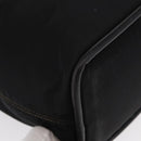 CELINE Circle Hand Bag Nylon Leather Black Gold Auth 153316-9