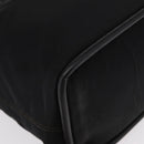 CELINE Circle Hand Bag Nylon Leather Black Gold Auth 153316-15