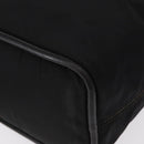 CELINE Circle Hand Bag Nylon Leather Black Gold Auth 153316-16