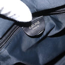 CELINE Circle Hand Bag Nylon Leather Black Gold Auth 153316-17