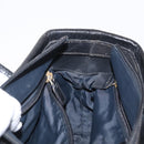 CELINE Circle Hand Bag Nylon Leather Black Gold Auth 153316-19