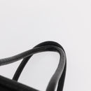 CELINE Circle Hand Bag Nylon Leather Black Gold Auth 153316-8