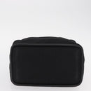 CELINE Circle Hand Bag Nylon Leather Black Gold Auth 153316-5