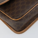 CELINE Macadam Canvas Circle Shoulder Bag PVC Leather Brown Gold Auth 153317-15