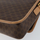 CELINE Macadam Canvas Circle Shoulder Bag PVC Leather Brown Gold Auth 153317-16