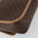 CELINE Macadam Canvas Circle Shoulder Bag PVC Leather Brown Gold Auth 153317-17