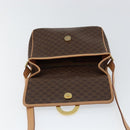 CELINE Macadam Canvas Circle Shoulder Bag PVC Leather Brown Gold Auth 153317-19