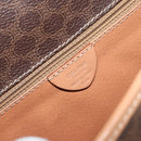 CELINE Macadam Canvas Circle Shoulder Bag PVC Leather Brown Gold Auth 153317-12