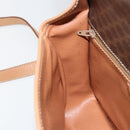 CELINE Macadam Canvas Circle Shoulder Bag PVC Leather Brown Gold Auth 153317-21