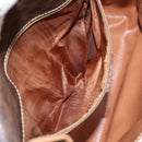 CELINE Macadam Canvas Circle Shoulder Bag PVC Leather Brown Gold Auth 153317-11