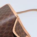 CELINE Macadam Canvas Circle Shoulder Bag PVC Leather Brown Gold Auth 153317-9
