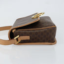 CELINE Macadam Canvas Circle Shoulder Bag PVC Leather Brown Gold Auth 153317-4