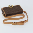 CELINE Macadam Canvas Circle Shoulder Bag PVC Leather Brown Gold Auth 153317-7