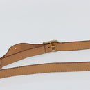 CELINE Macadam Canvas Circle Shoulder Bag PVC Leather Brown Gold Auth 153317-14