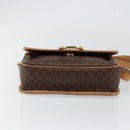 CELINE Macadam Canvas Circle Shoulder Bag PVC Leather Brown Gold Auth 153317-5