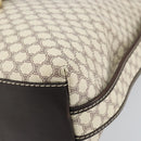 CELINE Macadam Canvas Shoulder Bag PVC Leather White Gold Auth 153319-9