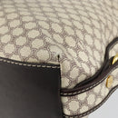 CELINE Macadam Canvas Shoulder Bag PVC Leather White Gold Auth 153319-15